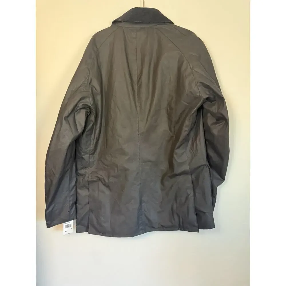 BARBOUR ASHBY WAX JACKET Black Men's Size Large NWT $400